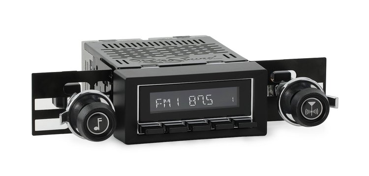 HCB-M2-216-37-73 Motor 2B Radio w/Chrome Face, Black Pushbuttons & Installation Bezel & Knobs Kit, 1978 Buick Century Limited