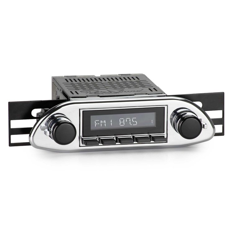 HCB-M2-311-40-80 Motor 2B Radio w/Chrome Face, Black Pushbuttons & Installation Bezel & Knobs Kit, 1950 Porsche 356