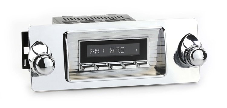 HC-M2-101-253-06-76 Motor 2B Radio w/Chrome Face & Installation Bezel & Knobs Kit, 1947 Chevy Truck 3100/3600/3800