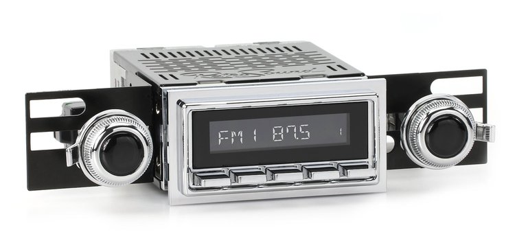 HC-M2-127-53-73 Motor 2B Radio w/Chrome Face & Installation Bezel & Knobs Kit, 1968 Ford Ranchero