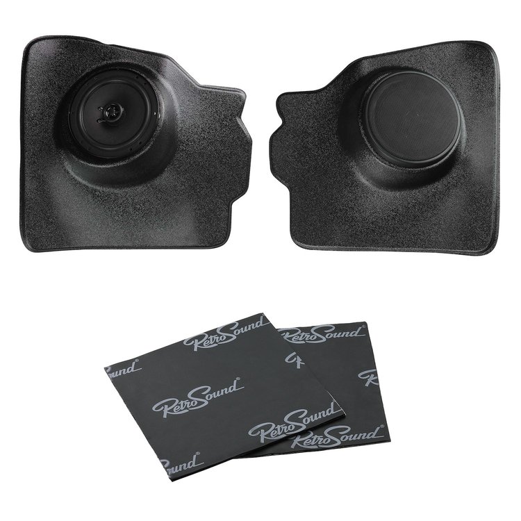 KPV014977-62-KPR2-M Kick Panels for 1952-1977 Volkswagen Beetle Sedan w/S-62 Speakers, KPR2 Rings, MAT10-SD Sound Dampening