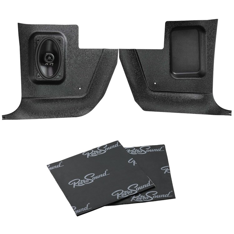 KPM216476-463-M Kick Panels for 1964-1976 MOPAR A Body Cars w/R-463N Speakers & MAT10-SD Sound Dampening