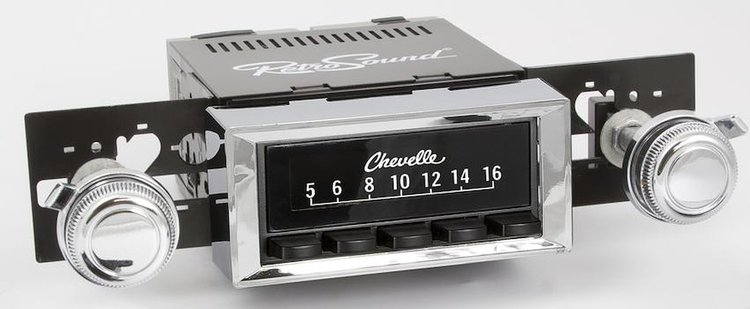 LAB-M1-114-03P-73P Motor 1B Radio w/Black Face, Installation Bezel & Knobs Kit