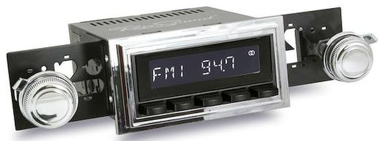 LAB-M1-118-03P-73P Motor 1B Radio w/Black Face, Installation Bezel & Knobs Kit