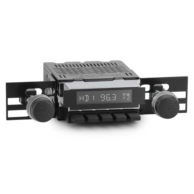 RED-M4-RS-B-280-32-82 Redondo Shaft Radio w/ Motor 4, Chrome Face, Black Push Buttons, Installation Lens & Knobs Kit