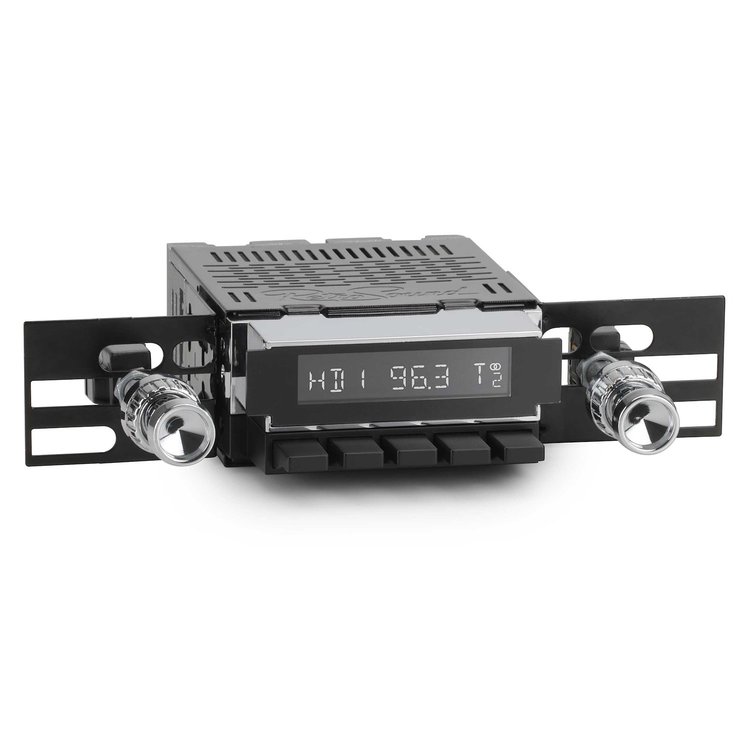 RED-M4-RS-B-282-04-74 Redondo Shaft Radio w/ Motor 4, Chrome Face, Black Push Buttons, Installation Lens & Knobs Kit