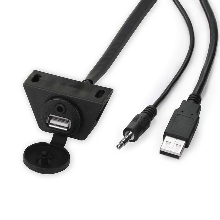 USBKIT Black USB/AUX Input Extension w/Front Cover & Mount