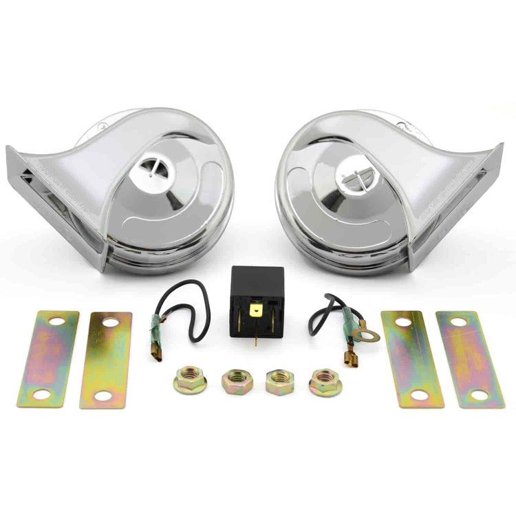 Chrome Classic Car Horn Hi-Lo Sound