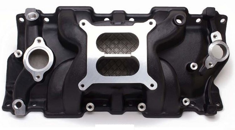 R1106BK Intake Manifold, 1955-86 SBC Square Bore – Black