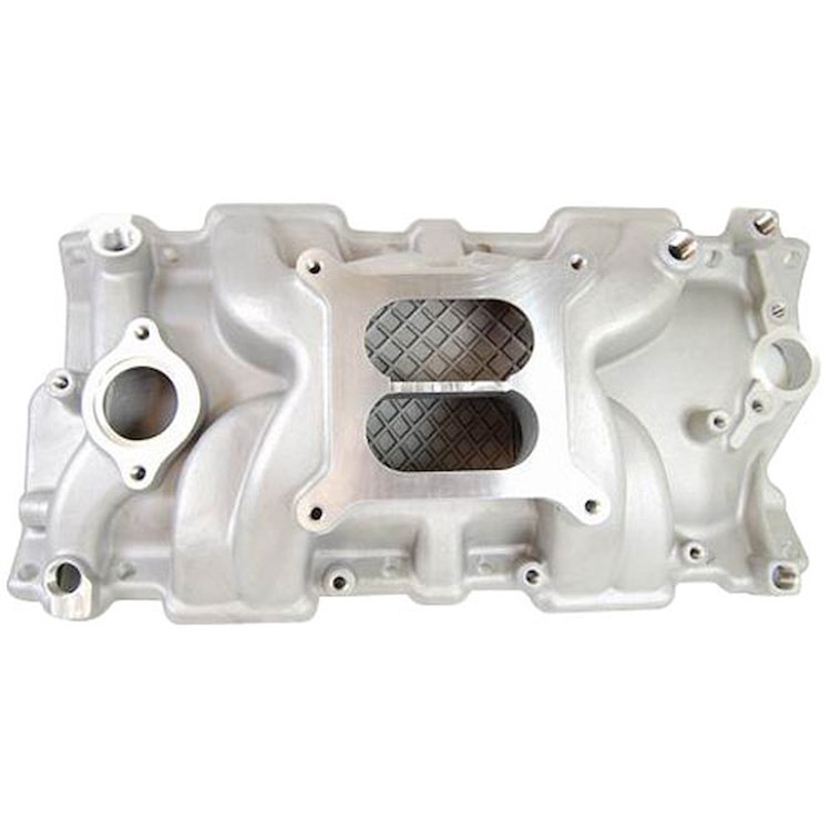 R1107 Intake Manifold, 1996-02 SBC Vortec L31 Square Bore – Satin