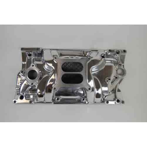 Aluminum Dual Plane Square Bore Intake Manifold 1996-Up Small Black Chevy Cast/Aluminum Heads