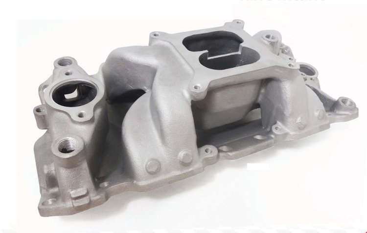 R1110 Intake Manifold, 1955-1995 SBC “Cool Gap” Style – Satin