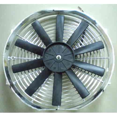 14 UNIVERSAL STRAIGHT BLADE COOLING FAN/CHROME PLATED 1750 CFM 12V