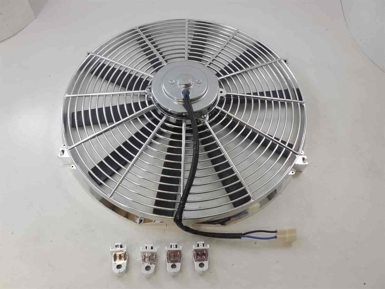 16 UNIVERSAL STRAIGHT BLADE FAN - CHROME