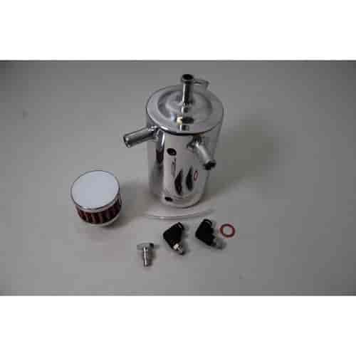 FABRICATED ALUM OIL CATCH TANK BREATHER 1.0PINT/17OZ