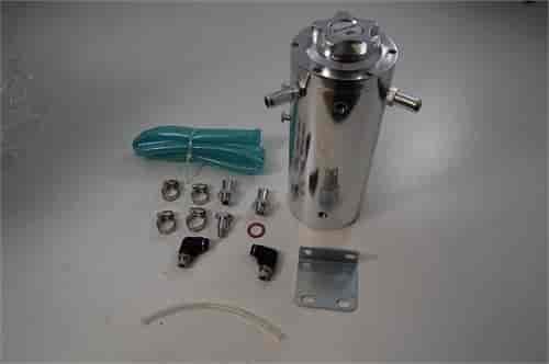BILLET ALUM ROUND OIL CATCH TANK 2.1 PINTS/34 OZ