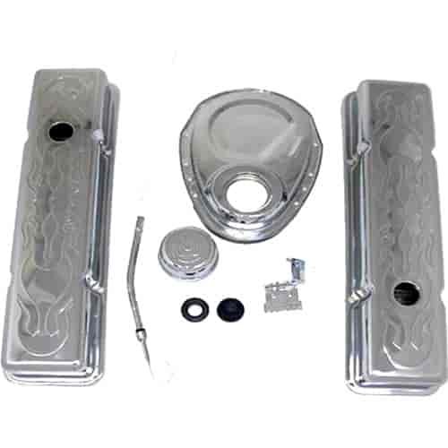 Flame Style Engine Dress-Up Kit 1958-86 Small Block Chevy 283-350 V8