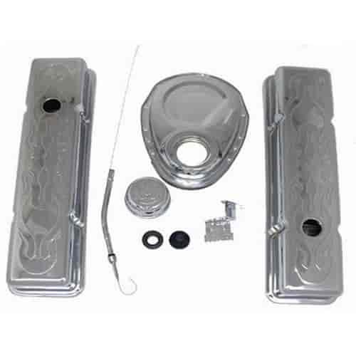 Flame Style Engine Dress-Up Kit 1958-86 Small Block Chevy 283-350 V8