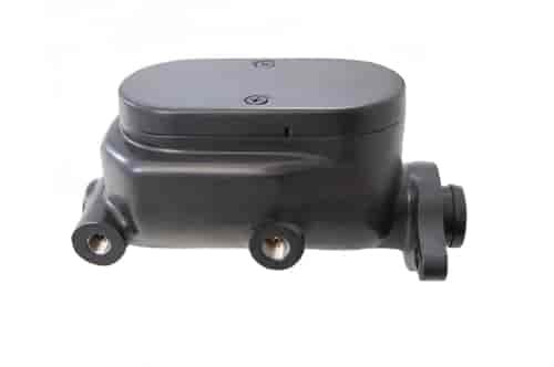 ALUM MASTER CYLINDER 1 BORE 4 PORTS SMOOTH TOP BLACK FINISHED