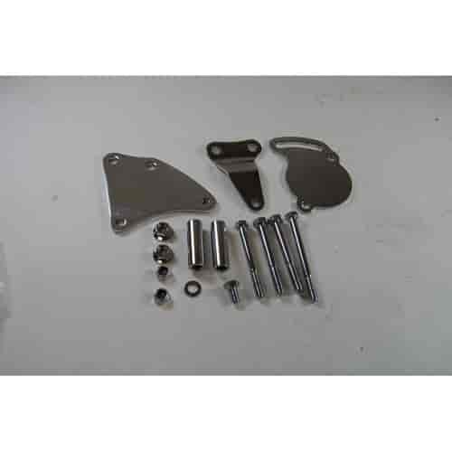 CHROME SB CHEVY TYPE II POWER STEERING BRACKET KIT FIT SWP