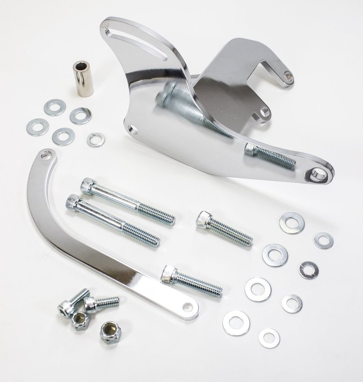 R3835 Passenger Side A/C Bracket, SBC OEM Style – Chrome