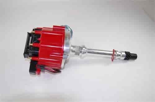 CHEVY HEI DISTR W/50K COIL RED/BLACK CAP