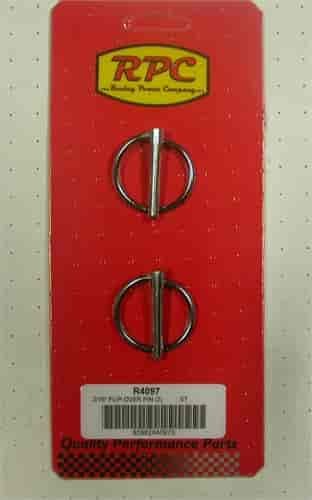 Chrome Hood Pins 3/16" Flip-Over