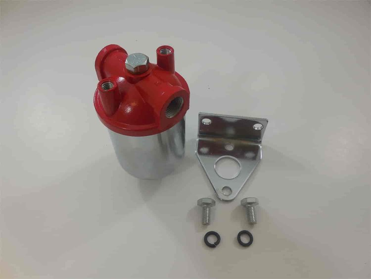 SMALL CHROME SINGLE PORT FUEL FILTER