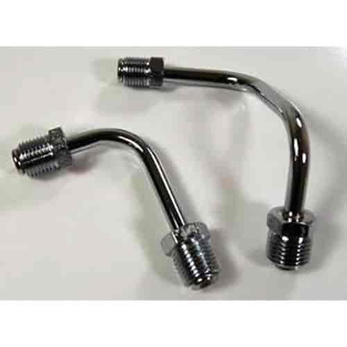 Left Mount Brake Line Set 1/2" to 1/2" & 7/16" to 9/16" Chrome