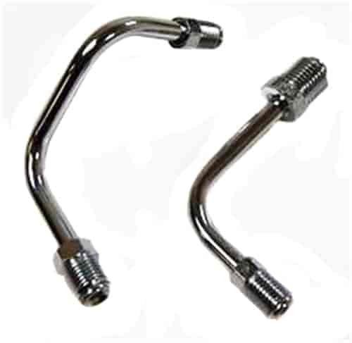 LEFT MOUNT BRAKE LINE SET CHROME 1/2 TO 3/8 / 7/16 TO 3/8 FITTING