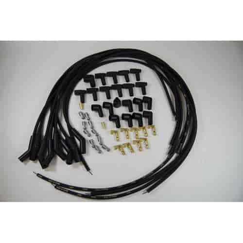 SPARK PLUG WIRE SET BLACK BOOTS 135 DEG 8MM
