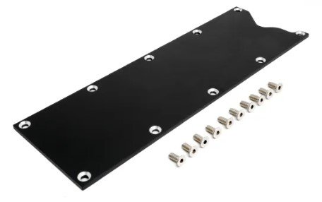 Billet Aluminum Valley Plate for GM Gen III LS Engines [Black Finish]