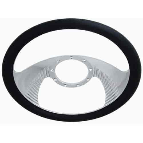 14 Chrome Billet Wings Style Steering Wheel with Leather Grip
