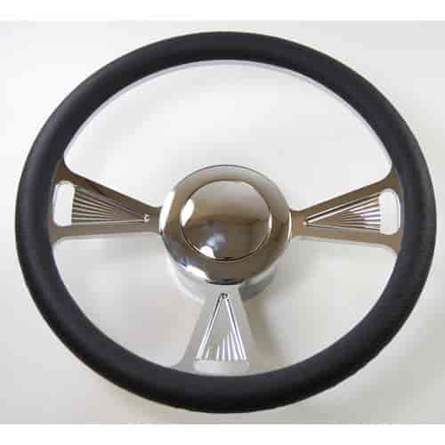 Classic 3-Slot Billet Aluminum Steering Wheel 14 in. Diameter