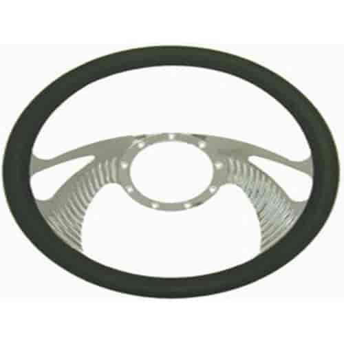 14 Chrome Billet Boomerang Style Steering Wheel with Leather Grip