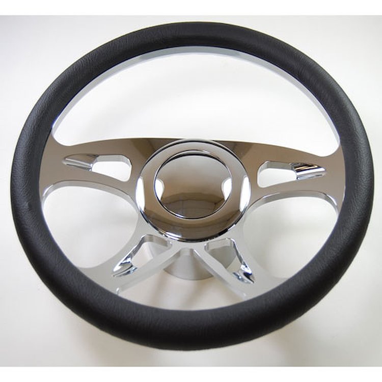 R5617A Steering Wheel, 14″ Billet “Carousel” Style Kit – Chrome