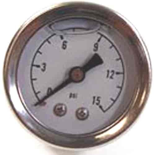 Oil-Filled Mechanical Fuel Pressure Gauge 0-15 psi