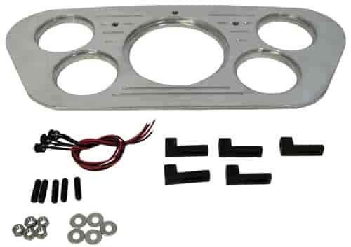 CNC ALUM 1953-55 FORD TRUCK GAUGE PANEL FIT 3 3/8 SPEEDO 2 1/8 GAUGE