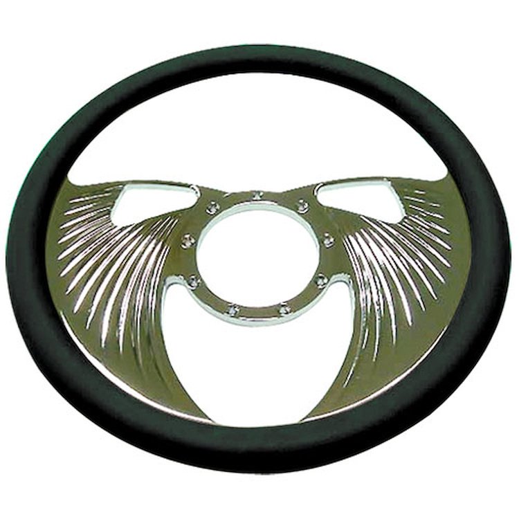 R5800 Steering Wheel, 14″ Billet “Angel Wings” Style – Chrome