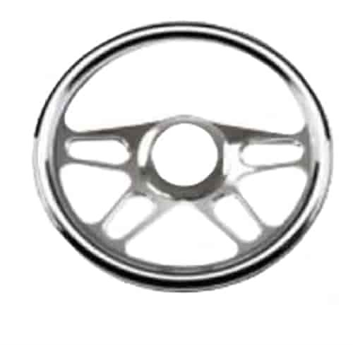 14 CHROME BILLET SOLID 4-SLOT STYLE STEERING WHEEL