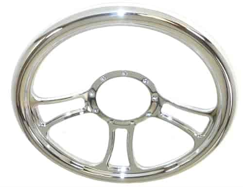 14 CHROME BILLET SOLID TRINITY STEERING WHEEL