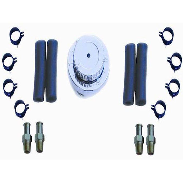 Chrome Universal Fuel Regulator with 5/16 / 3/8 Connectors