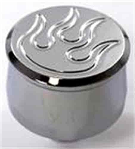 Chrome Aluminum Push-In Breather - Flame with 1 Neck