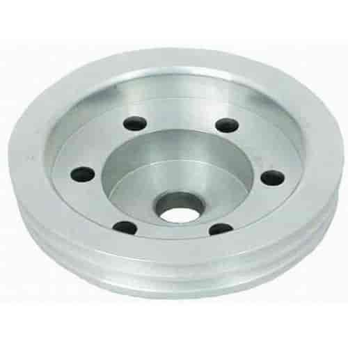 Satin Aluminum SB Chevy Reduction Pulley - Double Groove Lower LWP