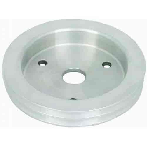 Satin Aluminum SB Chevy Reduction Pulley - Double Groove Lower SWP