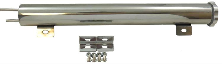 Stainless Steel Radiator Overflow Tank Length: 17"