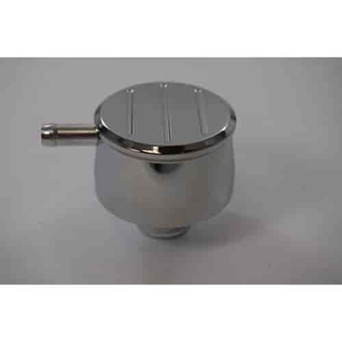Chrome Aluminum Push-In Breather with PCV Tube - Ball Milled with 1 Neck