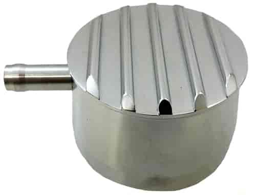 ROUND FINNED BREATHER CAP W/PCV - POL ALUM