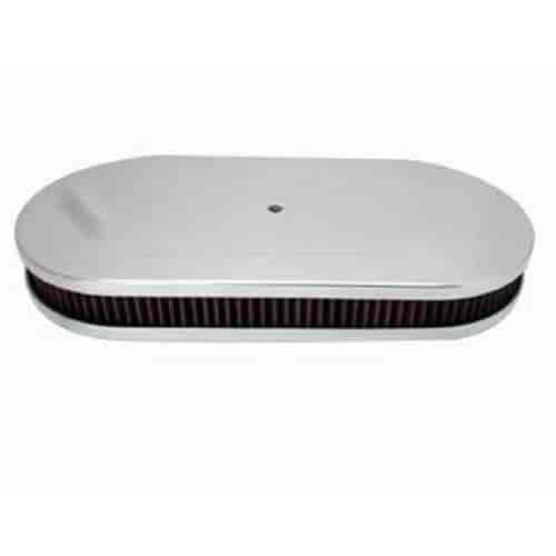 Polished Aluminum Plain Oval Air Cleaner 19" x 2"
