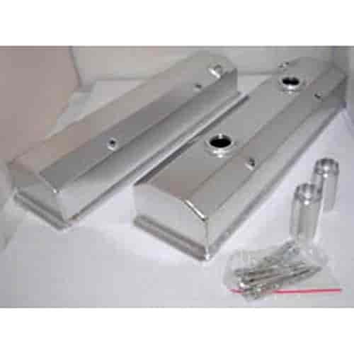 Fabricated Aluminum Circle Track Baffled Valve Covers 1958-86 Small Block Chevy 283-350